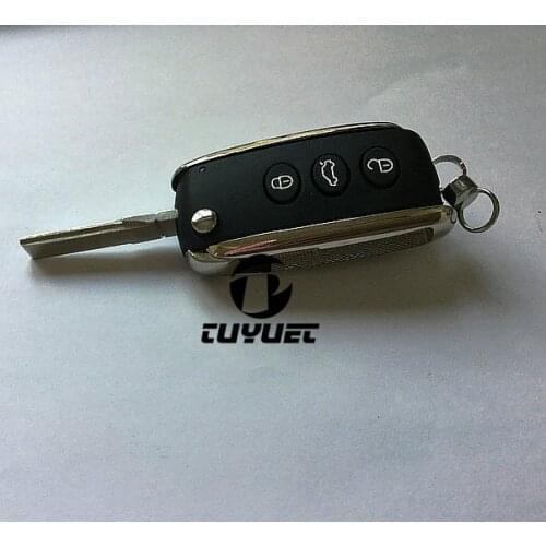 Folding Flip Remote Key Shell For Bentley Continental GT Mulsanne Blank Key Case
