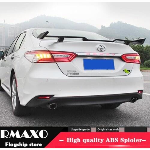 For Camry Spoiler 2018-2019 Toyota Camry TRDF High Quality Spoiler ABS Material Car Rear Wing Primer Color Rear Spoiler