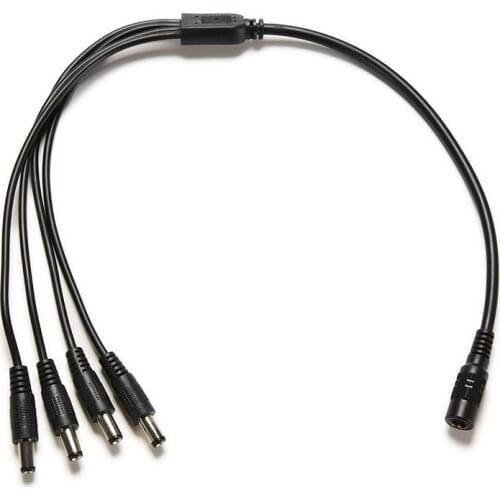 JETTING 1Pcs 5.5mm x 2.1mm 4 in 1 DC Power Switch Extension Splitter Male to Female connector for led strip power supply