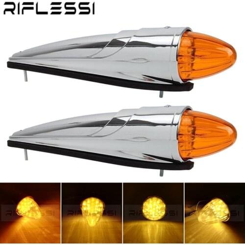 2 x 12V Trailer Truck Cab Signal Lamp LED Top Fog Lights Lorry Pickup Vehicle Clearance Lamps White Amber Car External Light