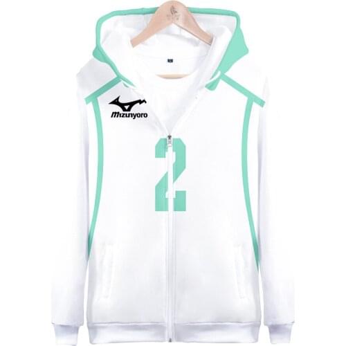 2020 Anime Haikyuu Cosplay Costume Hoodie Sweatshirt Men/women Zipper Hooded Sportswear Volleyball Adult Jackets Oikawa Tooru 3D