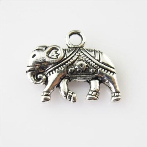 10 New Animal Heart Elephant Tibetan Silver Tone Charms Pendants 17x21mm