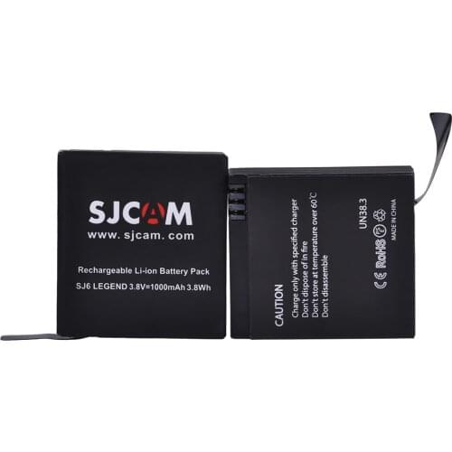 2Pc Original SJCAM SJ6 LEGEND Battery 1000mAh for SJ6 Legend SJ6 Legend Air Sports DV Cameras