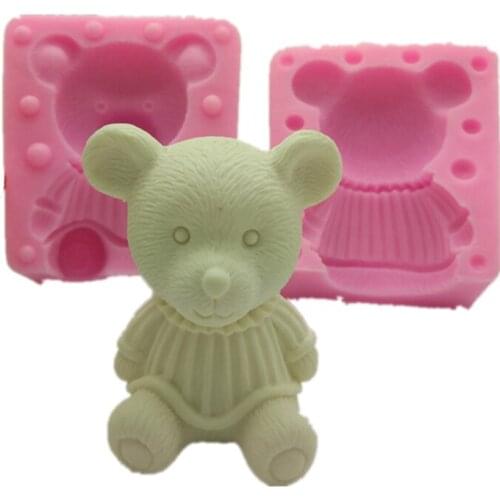 3D Bear Cake Mold Silicone Mold Chocolate Gypsum Candle Soap Candy Mold Kitchen Bake K128