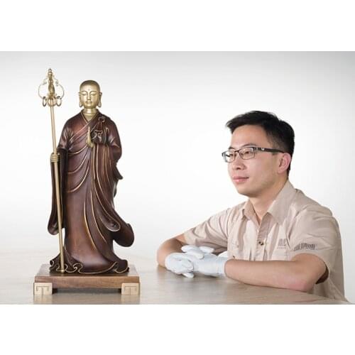 54CM LARGE-- home LIVING ROOM TOP COOL Decor -Buddhism RETRO Ksitigarbha CHAN DAO ART Hand engraving bronze statue sculpture