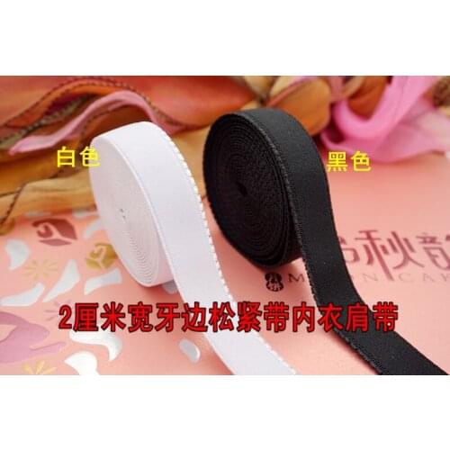 Accessories elastic bands/ cord/2cm white black/10meters/lot/elastic webbing for underwear underpants knickers Jacquard softy