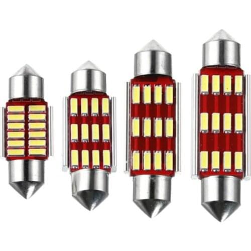 Automobile LED Light Double Pointed Reading Light 31 36 39 41mm Roof License Plate Light 4014 Decoding Instrument Light