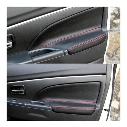 Door leather red line decoration door package Sound insulation skin Car Accessories For Peugeot 4008
