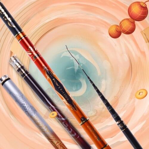 Jinsong BULLISH Tele Pole Moderate Carbon Telescopic Fishing Rods 4.8Meters River Stream Rod for Carp Light Weight