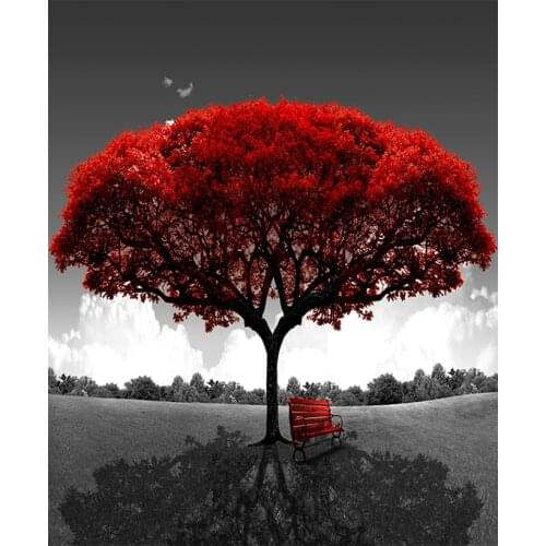 140x170cm Abstract Red Tree Oil Painting on Canvas Poster and Prints Modern Wall Art Picture for Living Room Cuadros Decor