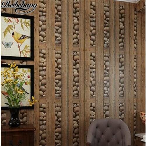 Beibehang Chinese classical wallpaper cobbled wood board wallpaper wood shop study hotel 3D stereo retro nostalgic wallpaper