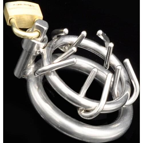 Metal Short Chastity Cage Male Masturbators Device Penis Rings Sex Toys For Men Spike Cock Ring Bdsm Scrotum Stimulate Urethral