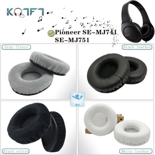 KQTFT round flannel 1 Pair of Replacement Ear Pads for Pioneer SE-MJ741 SE-MJ751 Headset EarPads Earmuff Cover Cushion Cups