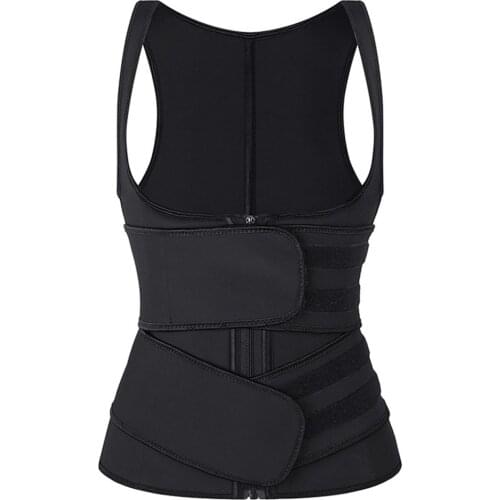 Latex Waist Training Corset Women Vest Body Shaper Steel Bone Heavy Modeling Double Belt Strap Shapers Zip up Sheath Lose Weight
