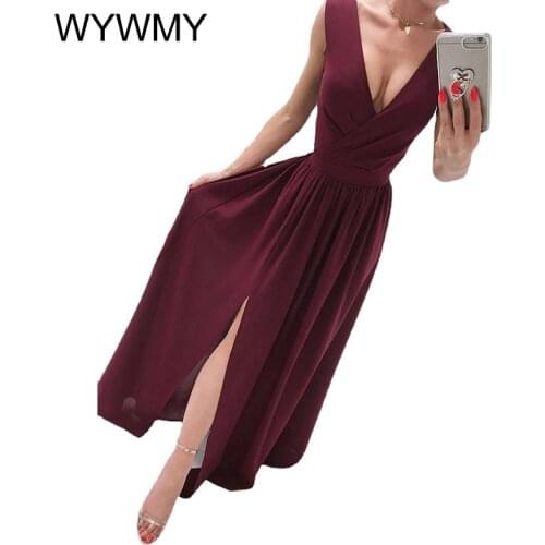 Summer Beach Dress Women Deep V-Neck Sleeveless Dress Chiffon Split Maxi Dress Vintage Floral Print Long Dresses Party Vestidos