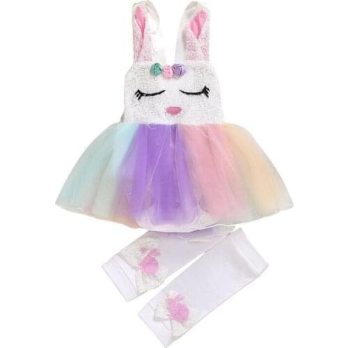 Summer Newborn Baby Girl First Easter Bunny Tutu Skirts Princess Outfits Clothes 2PCS Cute Clothing