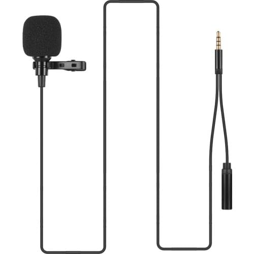 Mini Clip-on Lapel Lavalier Condenser Microphone Mic with 3.5mm Headphone Output Jack for Camera Computer PC Laptop microphone