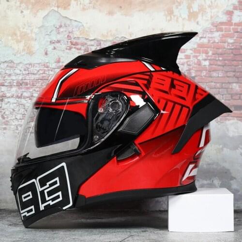 DOT Approved Flip Up Motorcycle Helmet Safety Helmet Racing Motocross Capacete Dual Lens Bike Helmet Flip Up Casco MOTO Helm