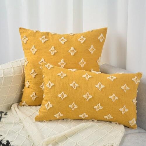 18x18 Inch Set of 1 Couch Decorative Throw Pillow Covers Rhombic Jacquard Pillowcase Soft Square Cushion Case for Sofa Bedroom