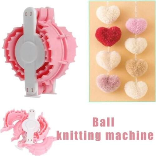 Heart Shape Plastic Pompom Maker Fluff Ball Weaver Needle Craft Knitting Loom Wool Weaving Tools DIY Household Supplies S/L Size