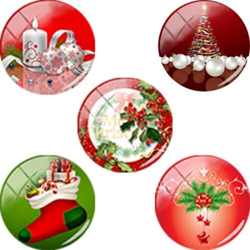TAFREE Merry Christmas gift 12mm/15mm/16mm/18mm/20mm/25 mm Round photo glass cabochon dome flat back DIY Making findings CM313