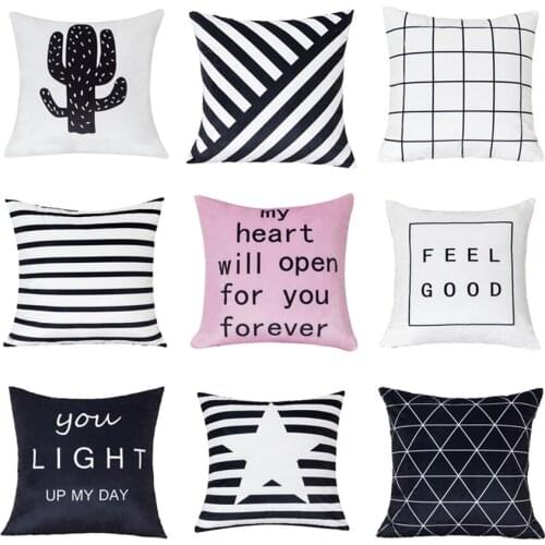 Pink For you Decorative Cushion Cover Home Decor Velvet Pillow Cover For Sofa 45*45cm Girls Geometric Pillowcase Pillowsham