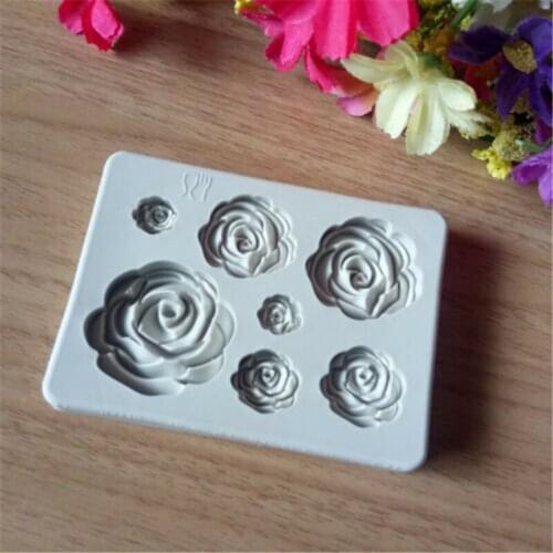 Rose Flowers Silicone Mold Cake Chocolate Mold Wedding Cake Decorating Tools Fondant Sugarcraft Cake Mold