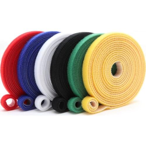 5 meters Velcros Self Adhesive Fastener Tape Polyester PP Straps Hooks Loops Reusable Cable Wire Tie Magic Tape DIY Accessories
