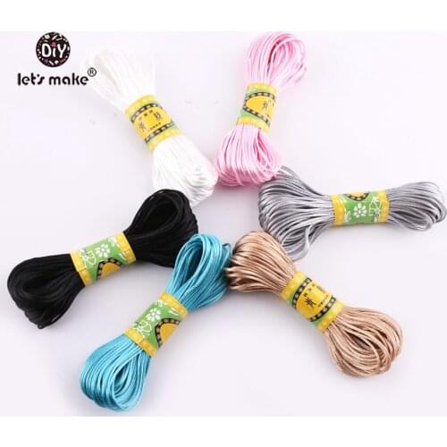 Lets Make 20m 1pc Satin Cords 1mm DIY Nylon String Rope Complice and Findings Baby Silicone Teething Necklace Beads Baby Teet