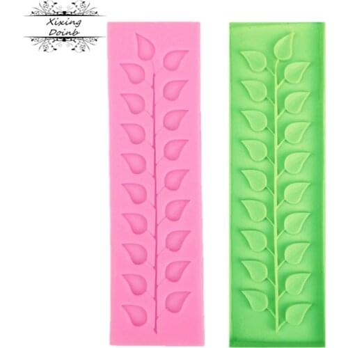 DIY leaf lace rectangular pad silicone mold 3D truffle cake baking decorating mold cake decorating tool