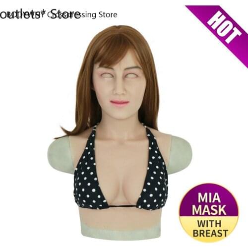 Top Quality Silicone Mask with Boobs for Crossdresser Realistic Silicone Breast Forms for Female Drag Queen Party Mask