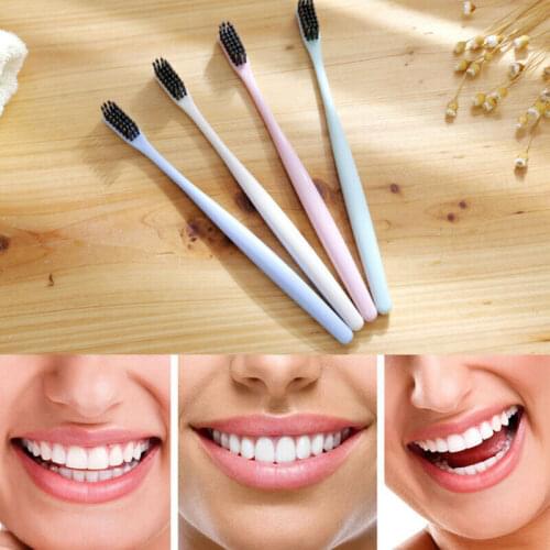10pcs/Set Wheat Straw Toothbrush Eco Friendly Toothbrush Teeth Cleaning Travel Brush