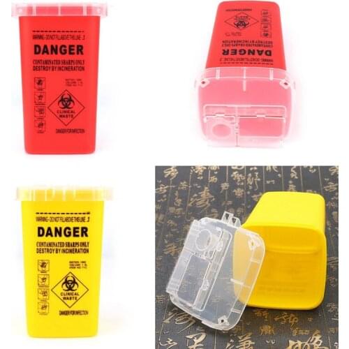 1L Capacity Sharps Container Medical Needles Bin Tattoo Piercing Needles Disposal Collect Box Tattoo Artist Waste Box