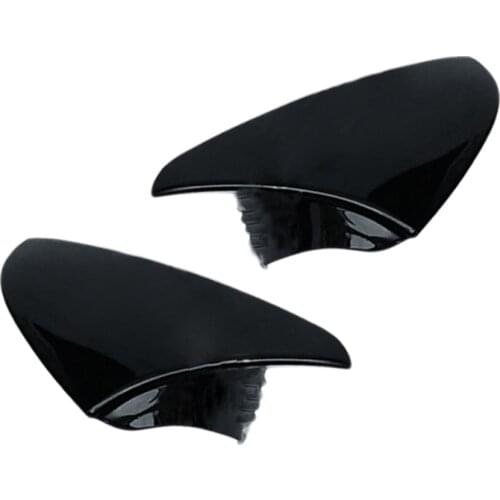 2Pcs Car Front Door Ox Horn Rearview Mirror Cover Decoration ABS Black Shell Fit For Lexus ES300h ES350 2019 2020