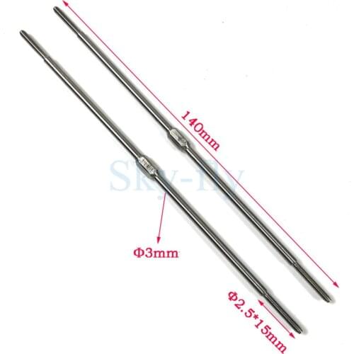 2pcs/lot 140mm length M2.5 Metal Push-pull Rods For RC Airplane Stable Connection Rod