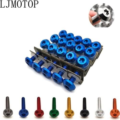 20pcs For YAMAHA YZF R3 YBR 125 YZF R15 XT660/X/R/Z TMAX 500 Motorcycle Custom Fairing Body Bolt Screw Spring Bolts Nuts Kit M6