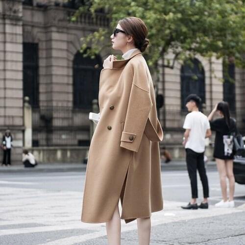 2020 CHMN coat women fall clothes winter coat women elegant wool coat pink winter coat