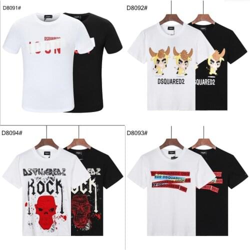 2021 Italian fashion trendy brand Dsqusred2 mens high-end printing short sleeve streetwear t shirt
