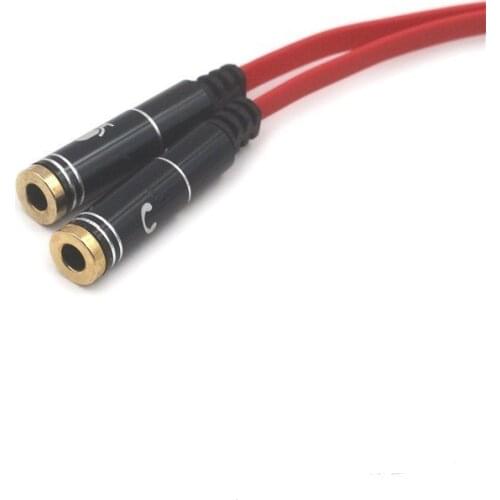 3.5 One Point Two Earphone Microphone Audio Cable Audio Splitter One for Two Couple Line Earphone Adapter Cable