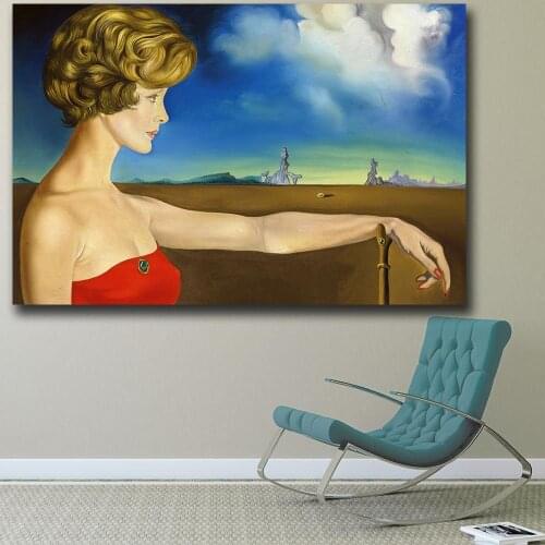 Abstract art Salvador Dali Port Portrait Canvas Painting For Living Room Home Decor Oil Painting On Canvas Wall Painting