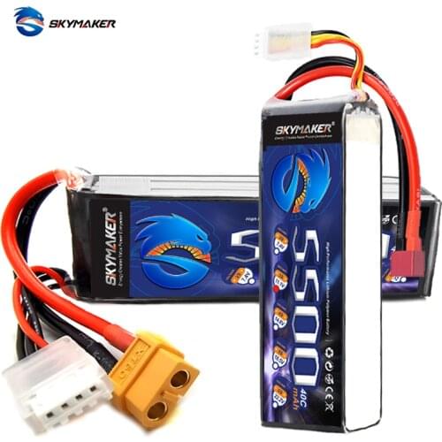 Lipo Battery 11.1v 5500mah 40C For RC Airplane Helicopter Boat Drone Parts Rechargeable Lipo 3s Skymaker RC Car Accessories