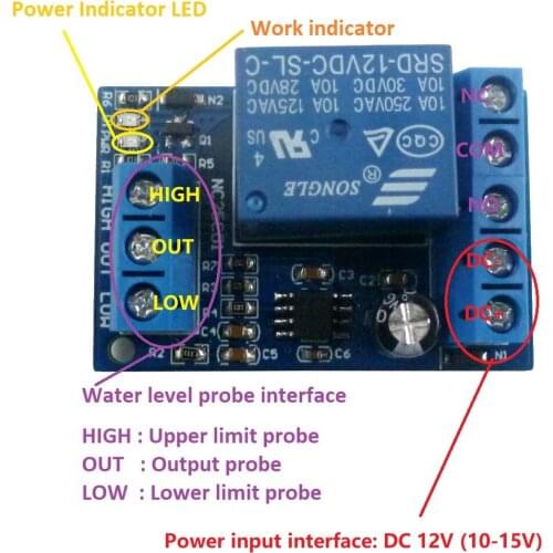 2 in 1 Pump Pour Water Automatic Controller DC 12V Liquid Level Sensor Switch Relay Module for Motor Fish tank Waterhouse Irriga