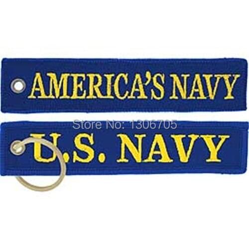 Luggage Tag US Navy Americas Navy Embroidery Keychain