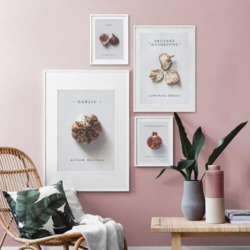 Farmhouse Kitchen Gallery Home Decor Wall Art Garlic Fig Pomegranate Canvas Painting Fruit Vegetable Poster Wall Pictures