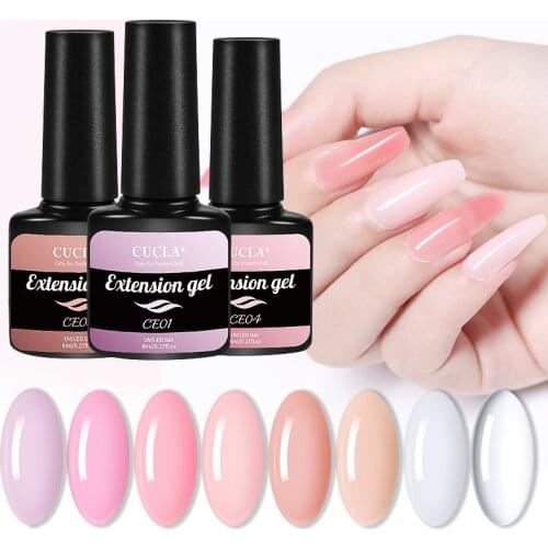 8ml Nail Extension Gel Nails Model Phototherapy Gel UV Glue Crystal Quick-drying Easy to Use Painless Removable Nail Gel TSLM1