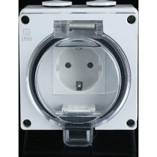 IP66 connect wire Waterproof switch Industrial switch Outdoor waterproof switch Dust cover EU Output SOCKET