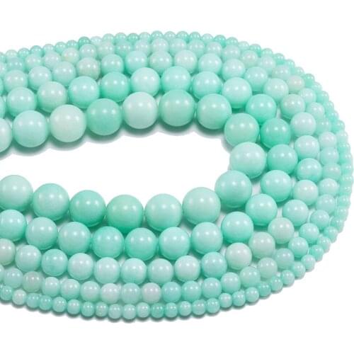 4 6 8 10 12 mm Green Quartz Crystal Stone Round Loose Beads Amazonite Color Spacer Bead For DIY Jewelry Making Findings Supplies