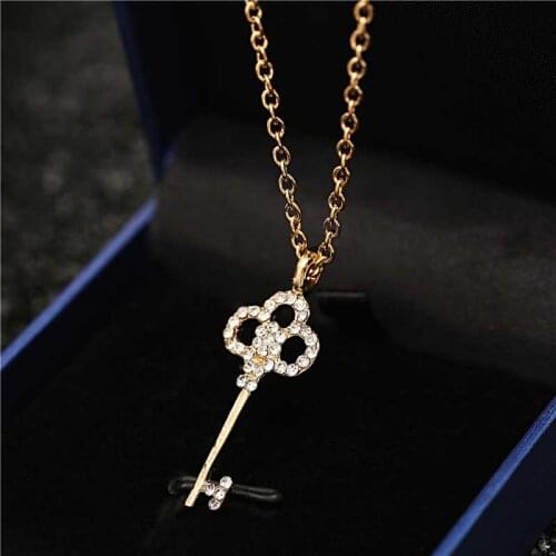 Fashionable popular jewelry key clavicle necklace gift card jewelry