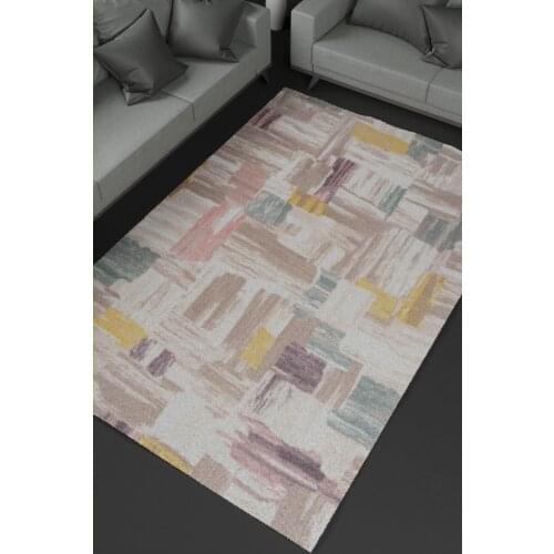 Non Slip Base Colorful Decorative Printed Living Room Carpet