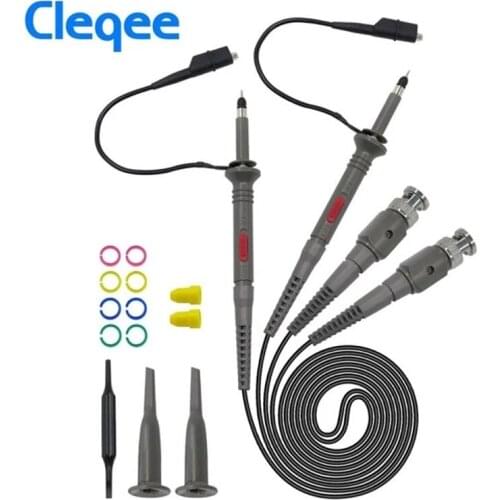 NEWP6100 2PCS Oscilloscope Probe Kit DC-100MHz Scope Clip Test Probe 100MHz For Tektronix HP X1/X10 Sonda Osciloscopio Wholesale